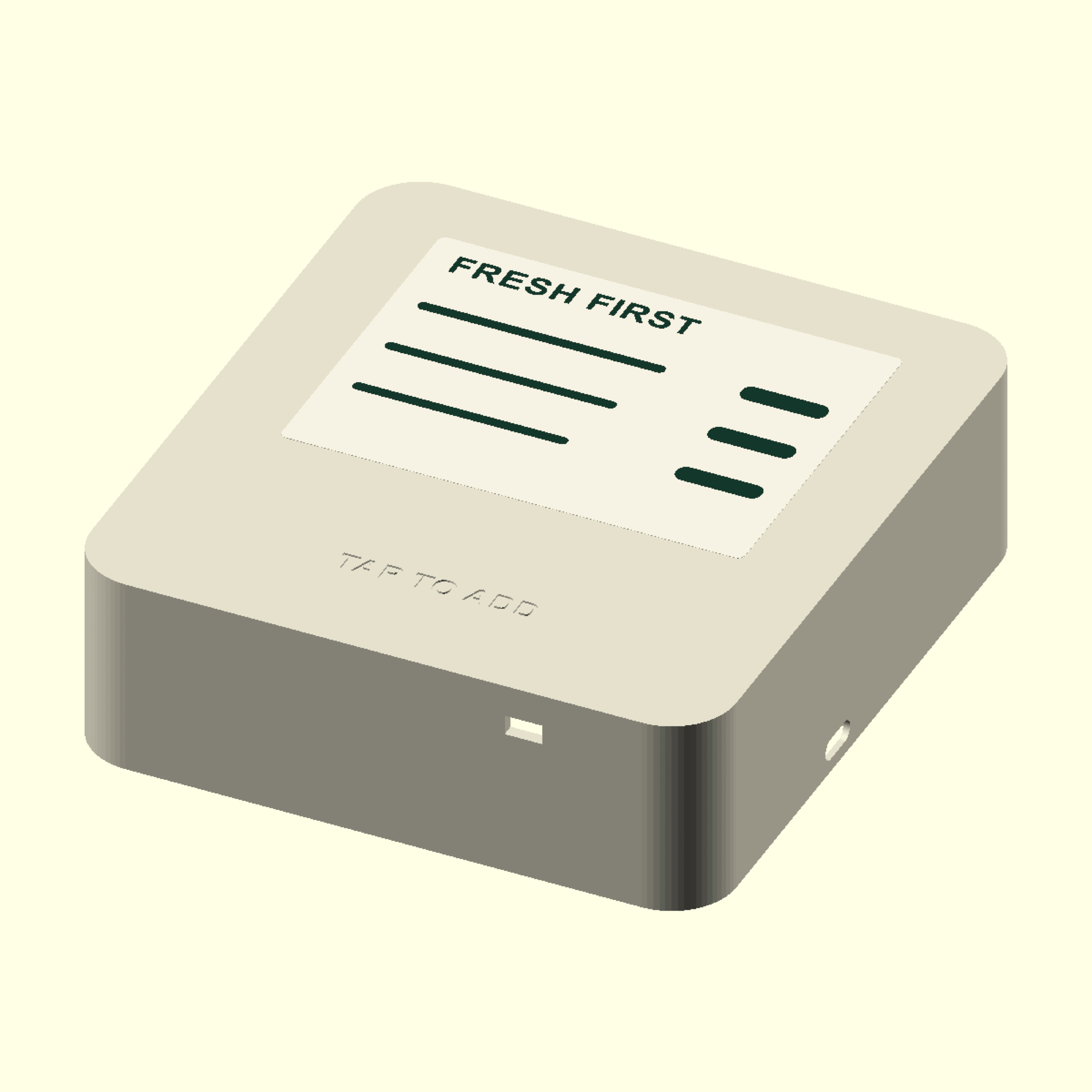Exterior render of the revised Fresh First enclosure.